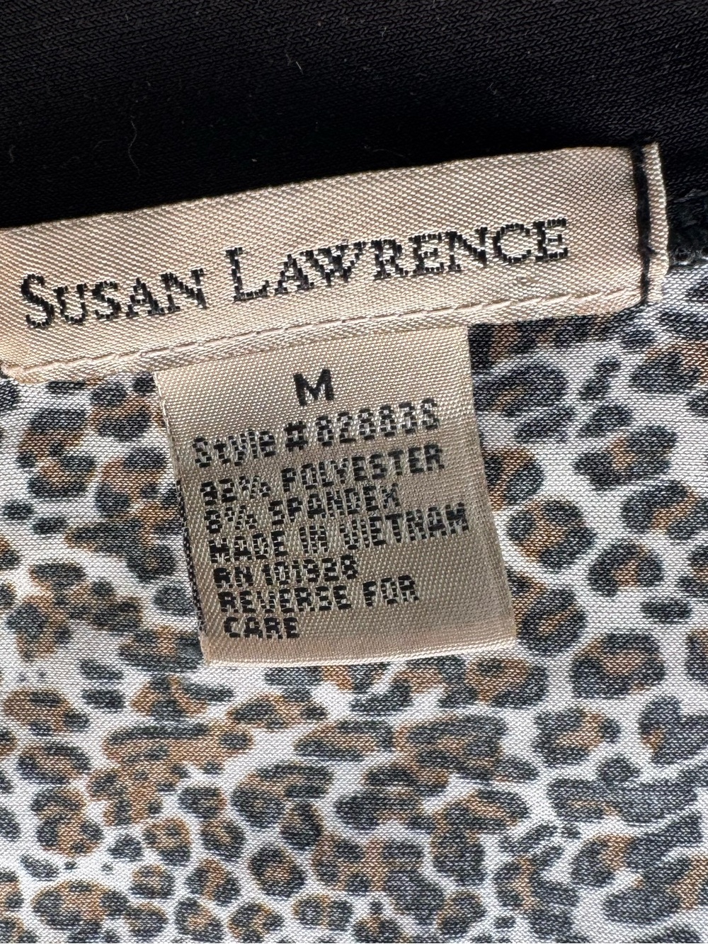 Vintage Y2K Susan Lawrence Leopard Print Babydoll Blouse Top Size Medium - Picture 3 of 4